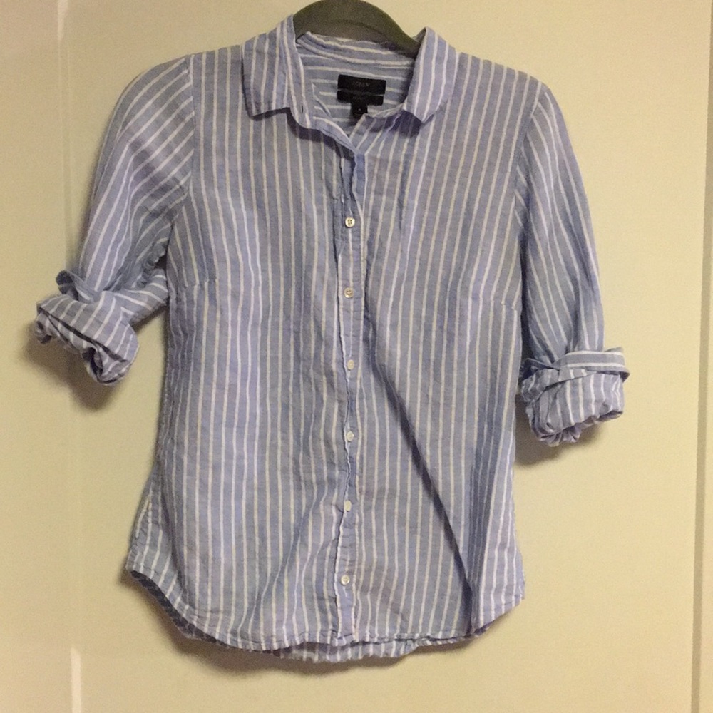 J.Crew Linen Button Up Dress Shirt Size 6